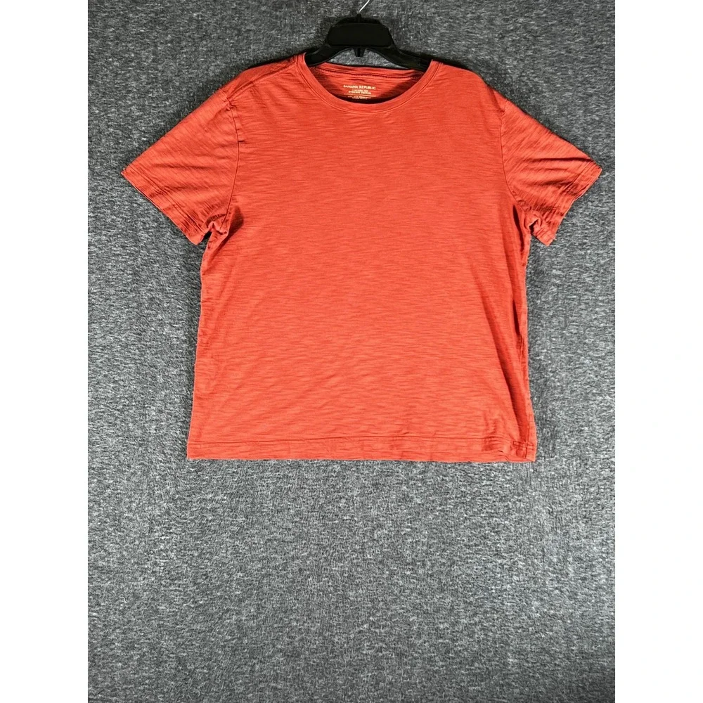 Banana Republic Mens Organic Cotton Vintage Tee Burnt Orange Slub T-Shirt Large